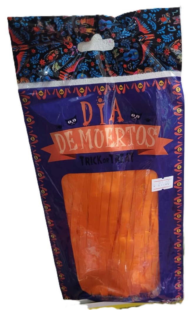 Cortina Día de Muertos Naranja